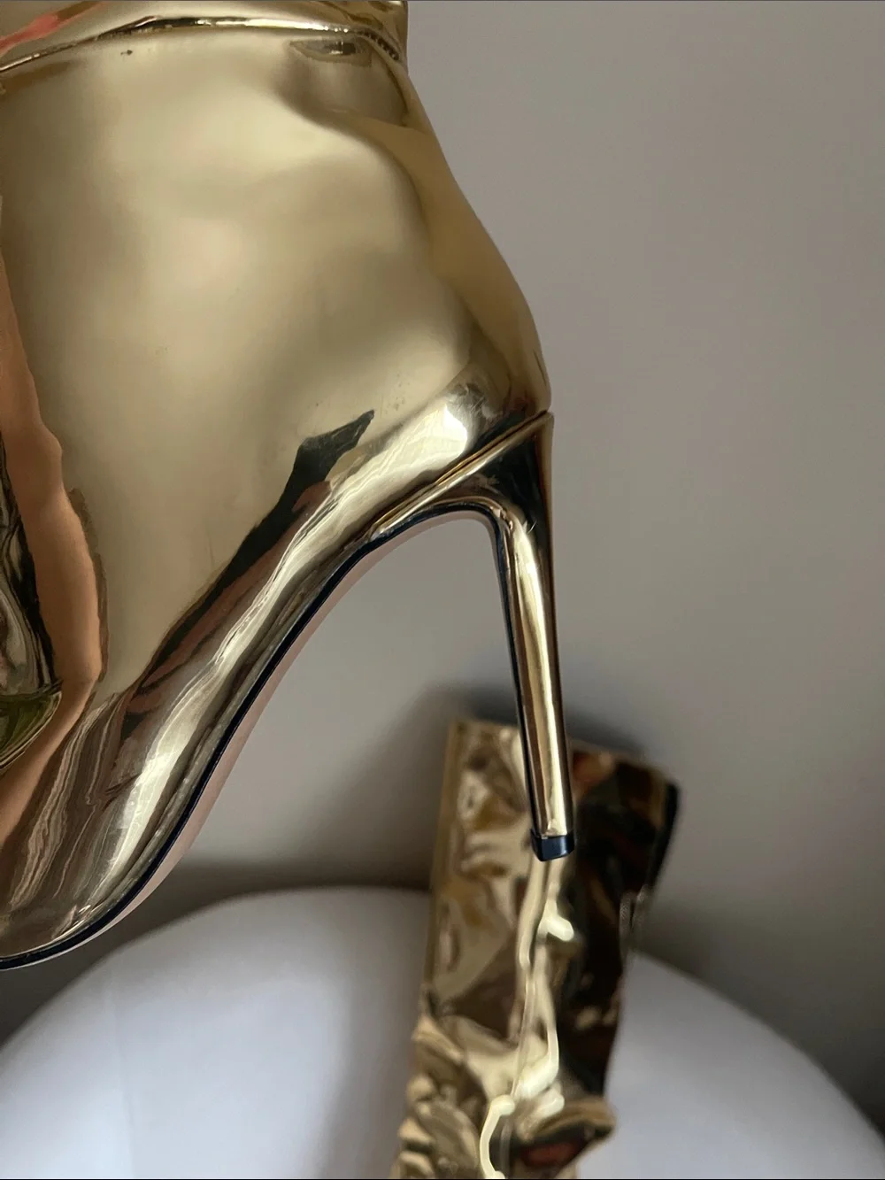 INC International Concepts Metallic Gold Over-the-Knee Pointed Stiletto Boots